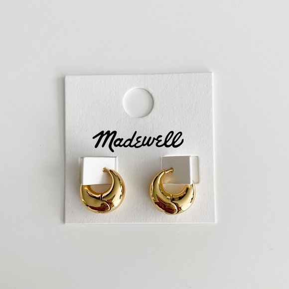 Madewell Puffy Hoop Earrings (Polished Gold) - Picture 3 of 3
